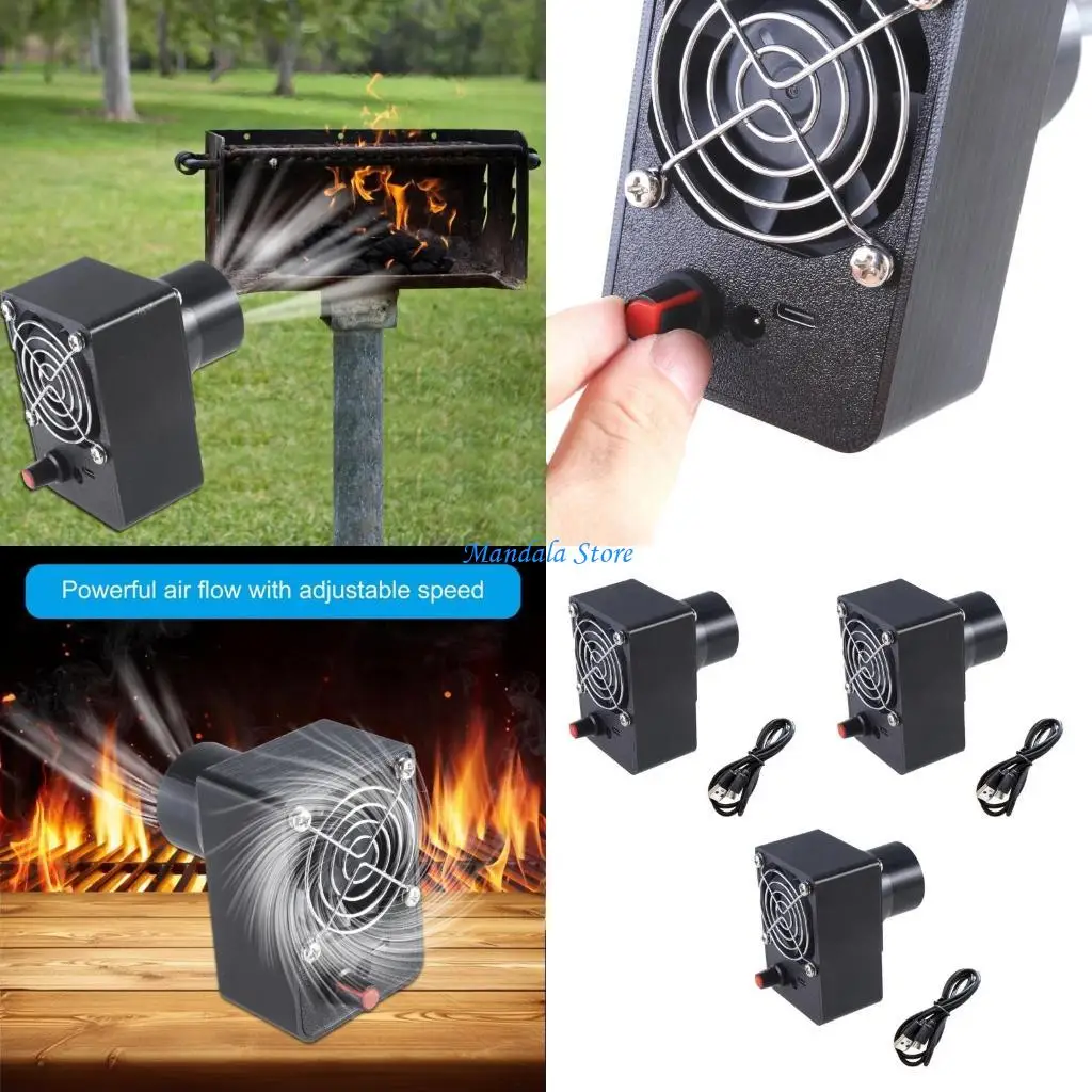 

U2JC DC12V Blower Fan with Adjustable Speed for Sports Cooling and Barbecue Aiding