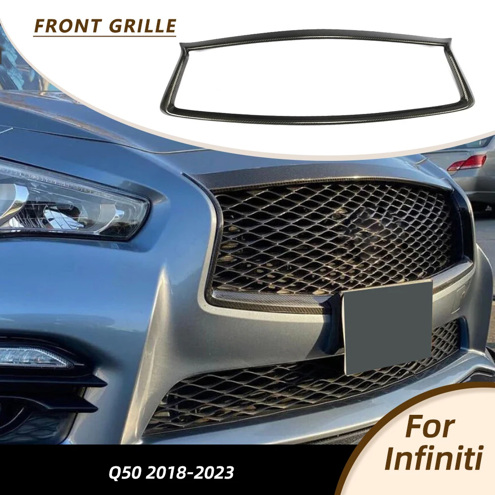 

Решетка радиатора для Infiniti Q50 Q50S 2018-2023, накладка на передний бампер, карбон