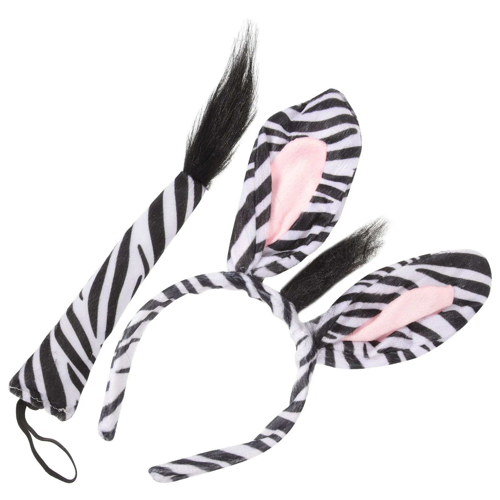 

3pcs in 1 Set Kids Zebra Costume Funny Zebra Ears Headband Bowtie Tail Favors