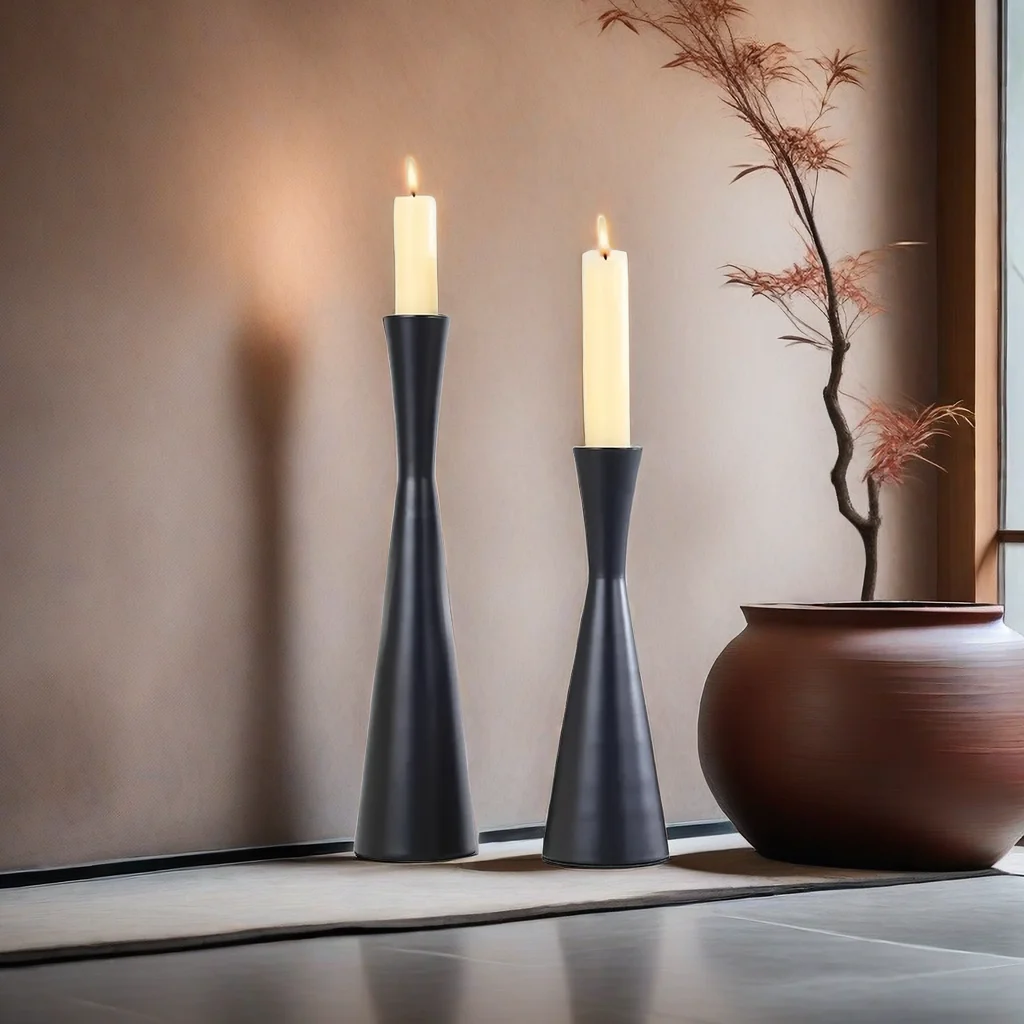 Elegant Curved Waist Candlestick Stand Modern Metal Gold Silver Black Candle Holder for Home Ornament Dining Table Bedroom Decor