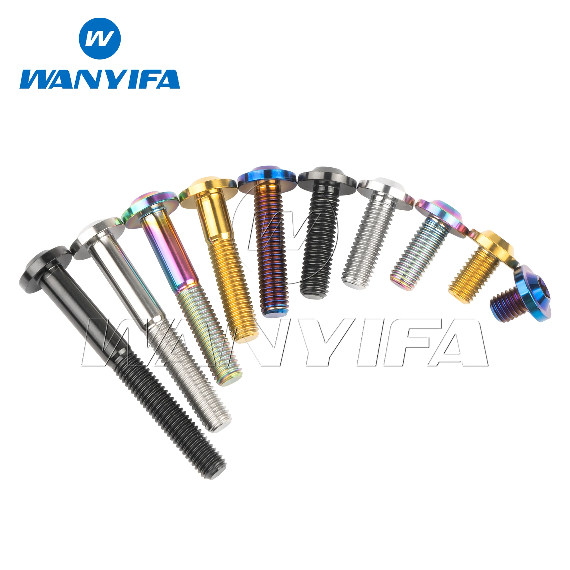 Wanyifa Tianium Ti Bolts M8x10/15/20/25/30/35/40//50/60/70mm Torx T40 Plum Head Disc Screw Motorcycle Bolt