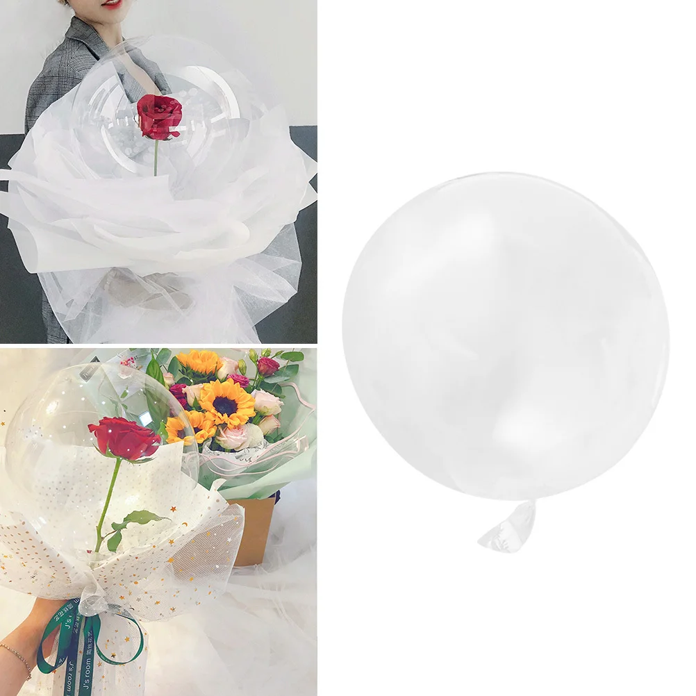 

5Pcs Party Transparent Balloons Round Clear Balloon Decoration High Elasticity Stylish Balloon for Wedding Birthday Romantic