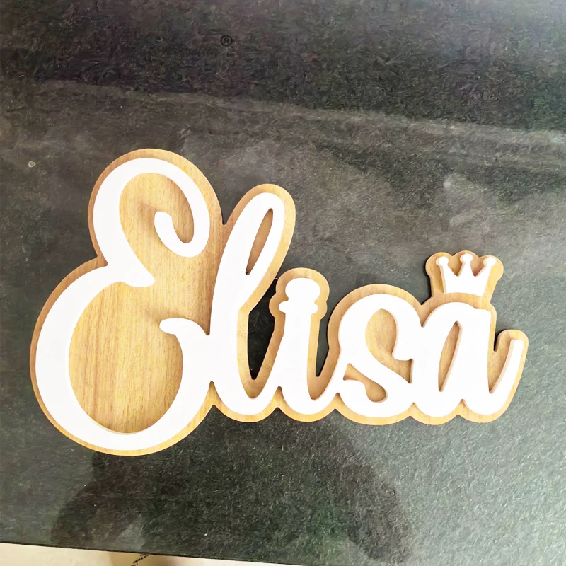 

Custom Layer Name Sign Personalized Layered Wooden Name Plaque Custom Nursery Wall Decor Kids Room Name Sign