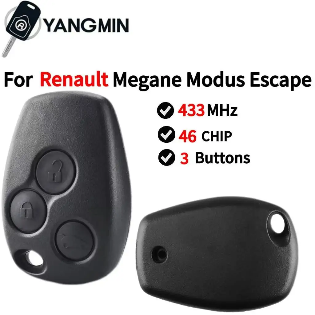 YANGMIN Casing Cangkang Kunci Jarak Jauh untuk Renault Megane Modus Espace Laguna Duster Logan DACIA Sandero Fluence Clio Kangoo 2 Tombol