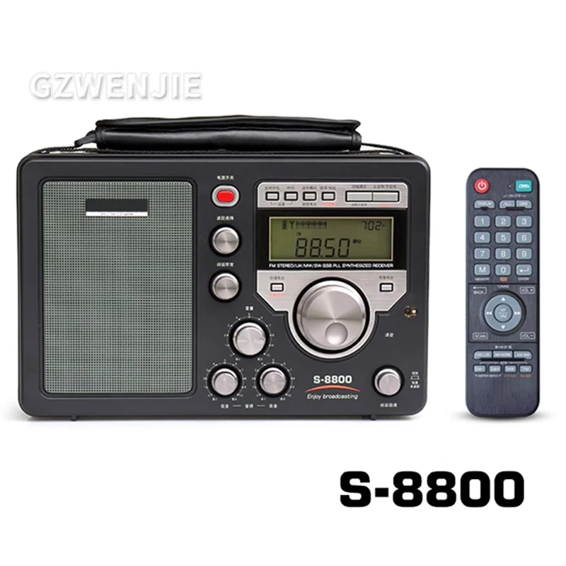 

S-8800 FM/MW/SW/LW Full Band Radio Receiver Digital Portable Radio SSB Dual Conversion Remote Control Speaker S8800