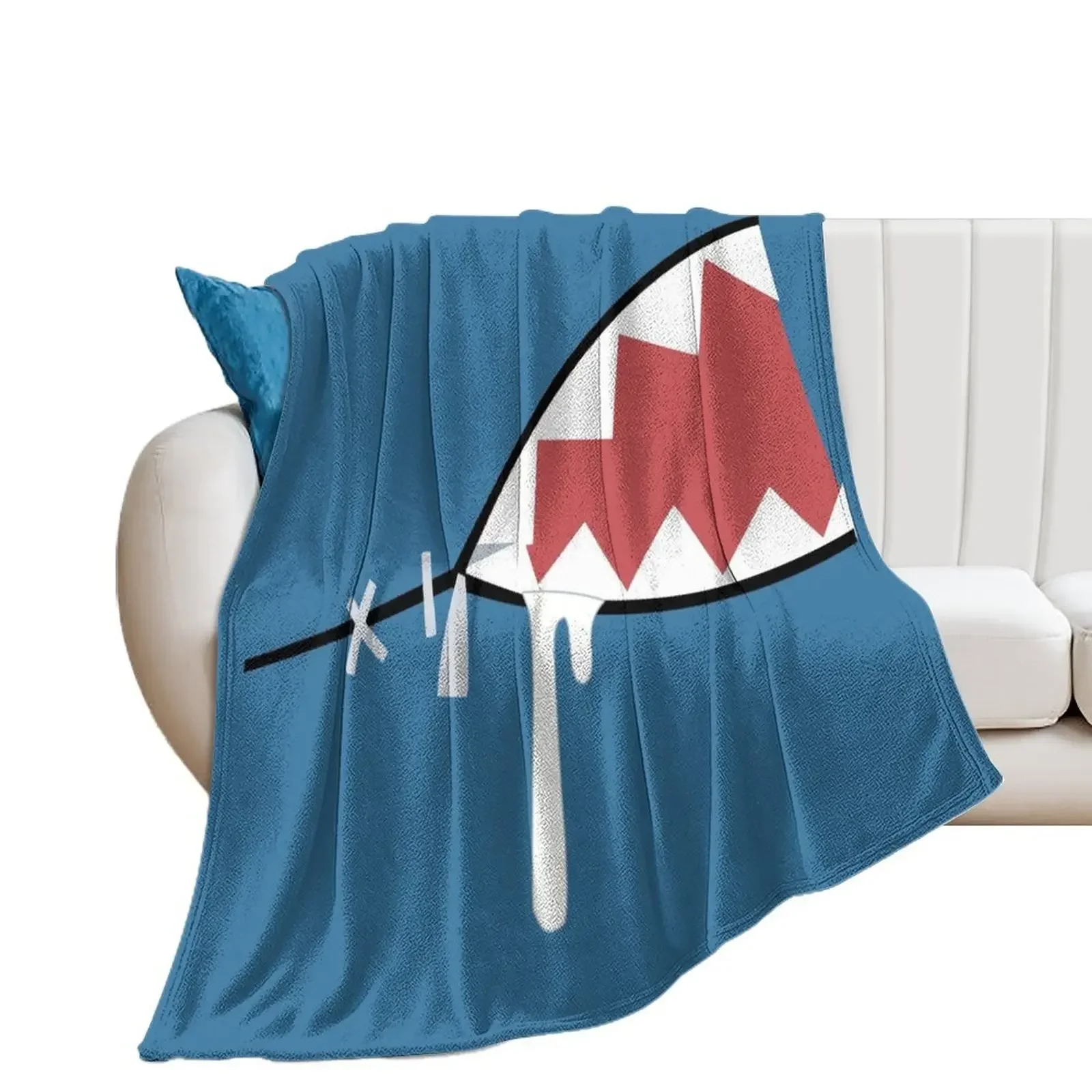 

Gawr Gura Shark Mouth Throw Blanket manga Sofa warm winter Blankets