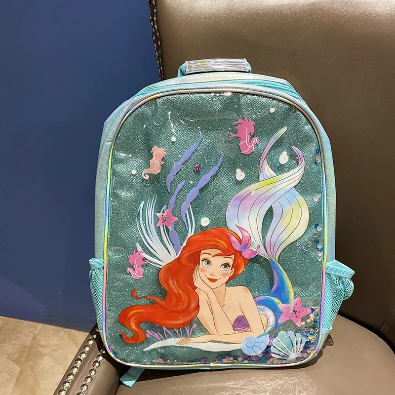 Spot Disney Cinderella Sleeping Bell Beauty Mermaid Elementary School 1-2 Grades Large Capacity Backpack Shoulder Bag Girl Gift