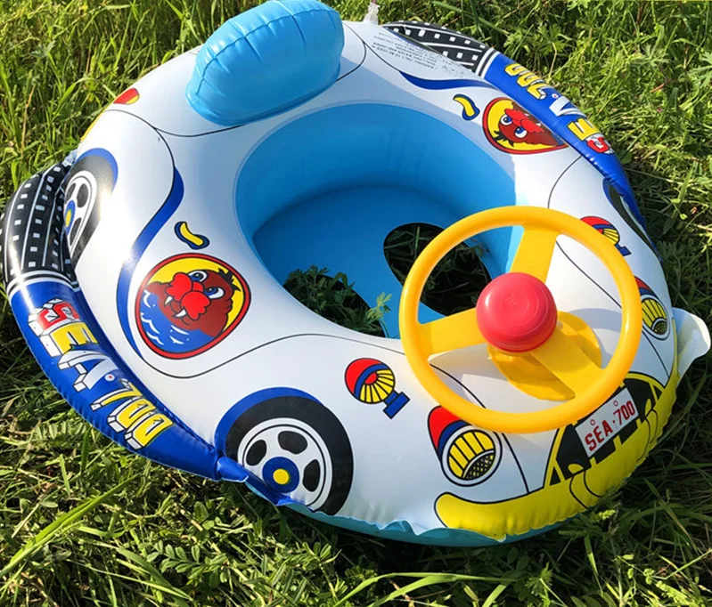 Inflatable Float Seat Boat Baby Pool Swim Ring Swimming Safe Raft Kids Water Car For Baby Water Fun Toys Birthday Gifts