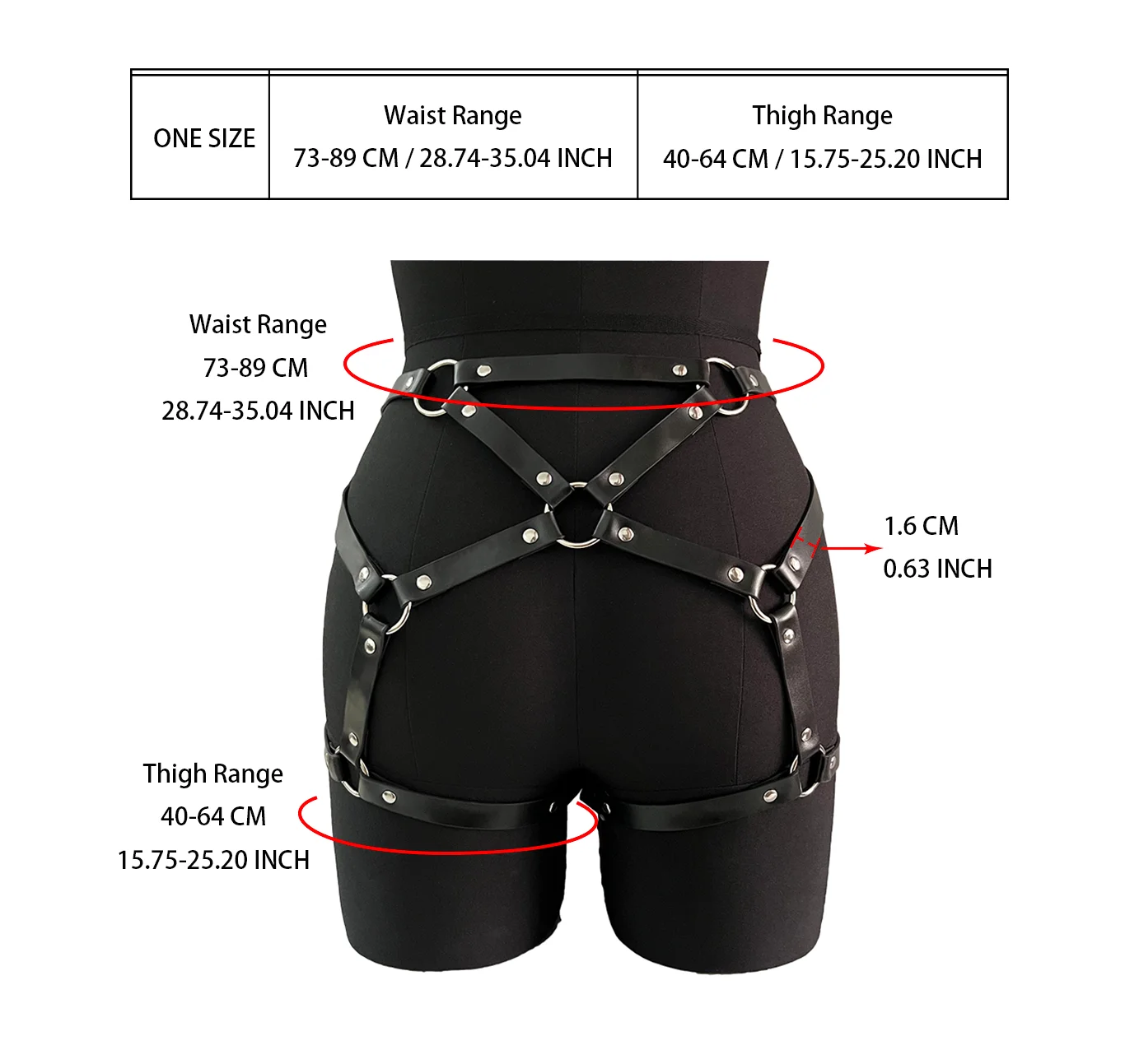 حزام خصر جلدي كلاسيكي على الموضة للنساء، حزام تزيين ساق قابل للتعديل، حزام ضبط النفس الساحر، إكسسوارات ملابس الحفلات #6