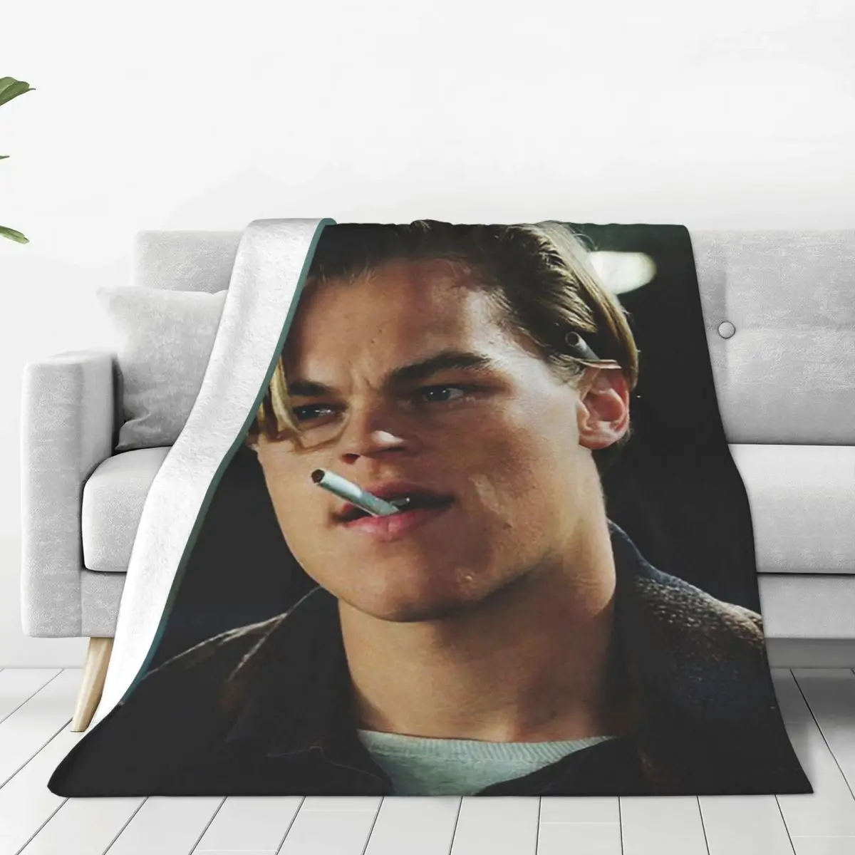 Leonardo DiCaprio Merch Blanket Fleece Sofa Handsome Boy Throw Blankets Relax Lightweight for Office Bedspread