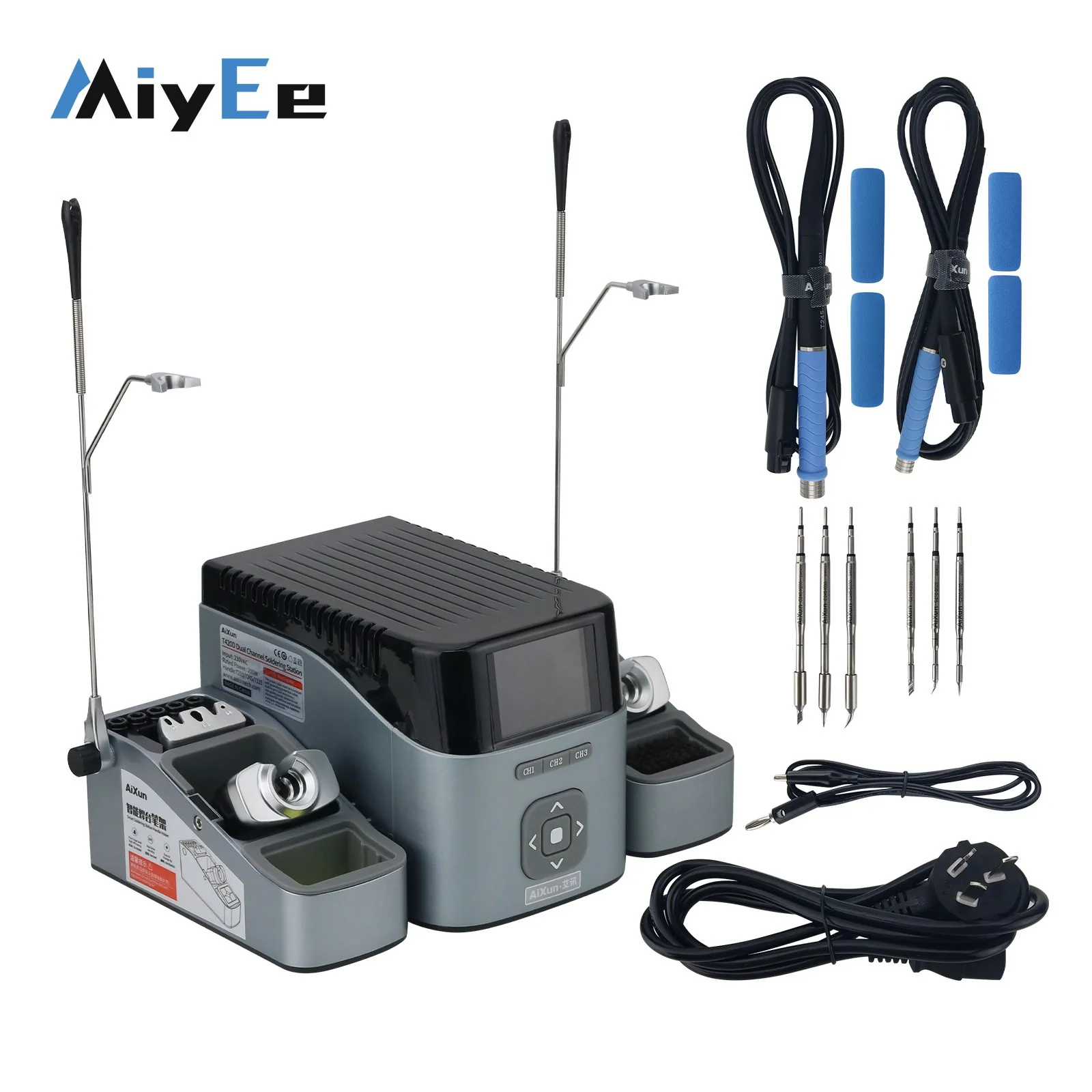 T420D 200W Dual Channel Soldering Station Solder Station with T210 T115 T115  Handles