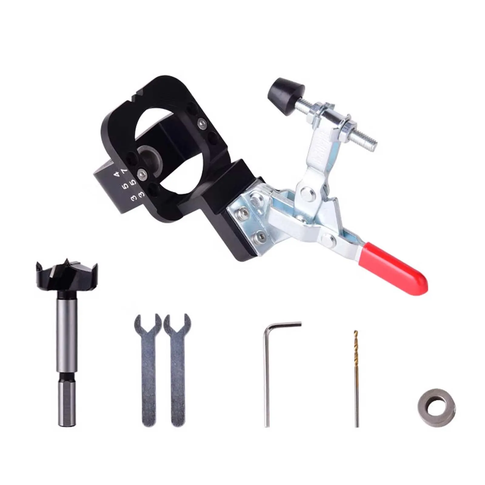 

35mm Concealed Hinge Jig Hole Drilling Guide Locator Template Woodworking for Frame Cabinet Cupboard Door Hinges Installation