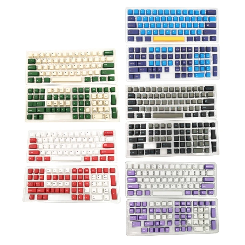 

Double Shot Color Keycap Set Thick PBT Heat Sublimated Enhances Durability for Mechanical Keyboards Keycaps Replacement