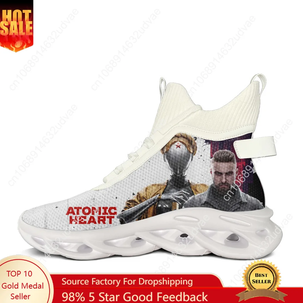 

Atomic Heart High Top Flats Sneakers Mens Womens Sports Running Shoes High Quality Sneaker Lace Up Mesh Footwear Custom Shoe