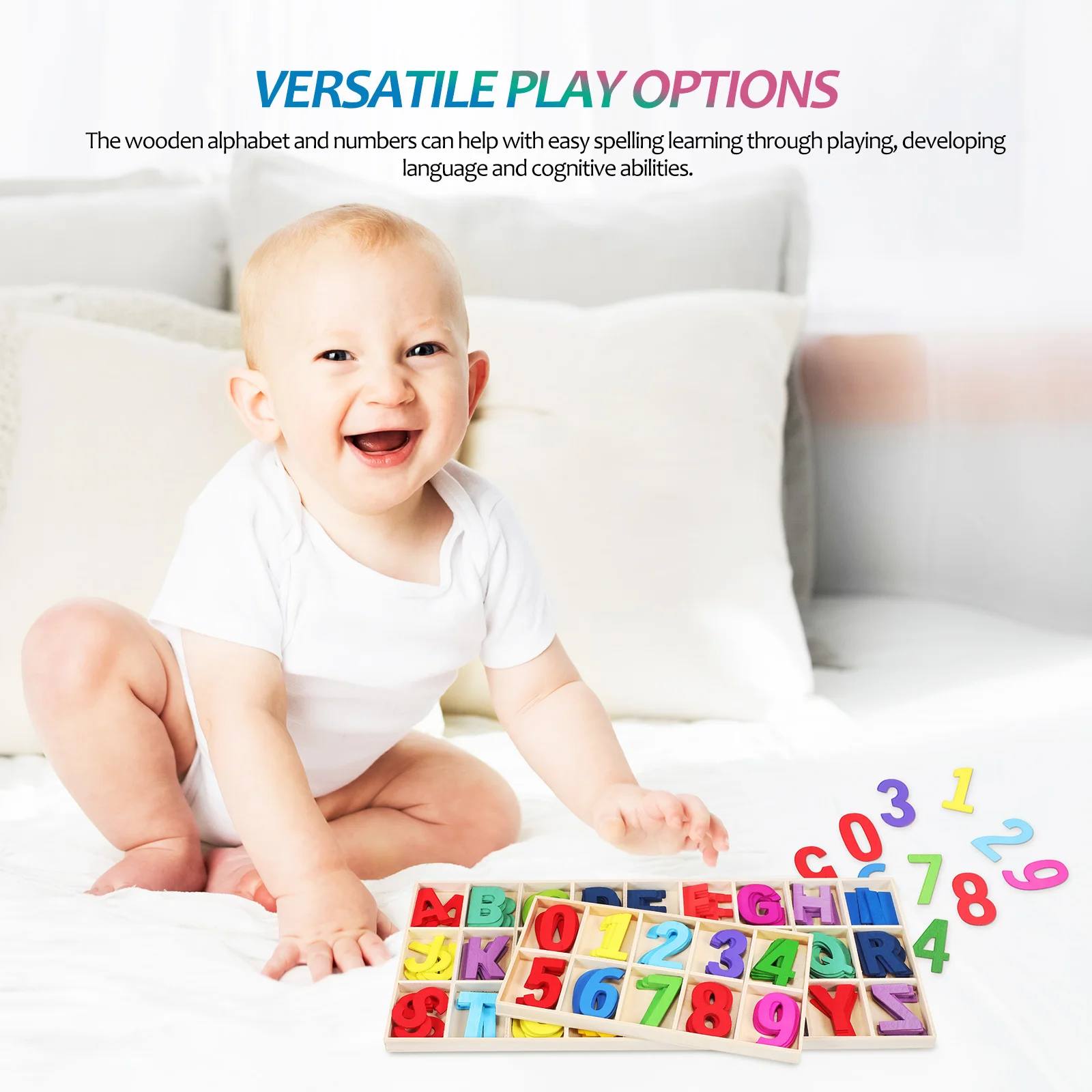 1 ensemble de chiffres de l'alphabet en bois colorés, activités éducatives d'apprentissage préscolaire, lettres d'orthographe artisanales lisses et légères et sûres
