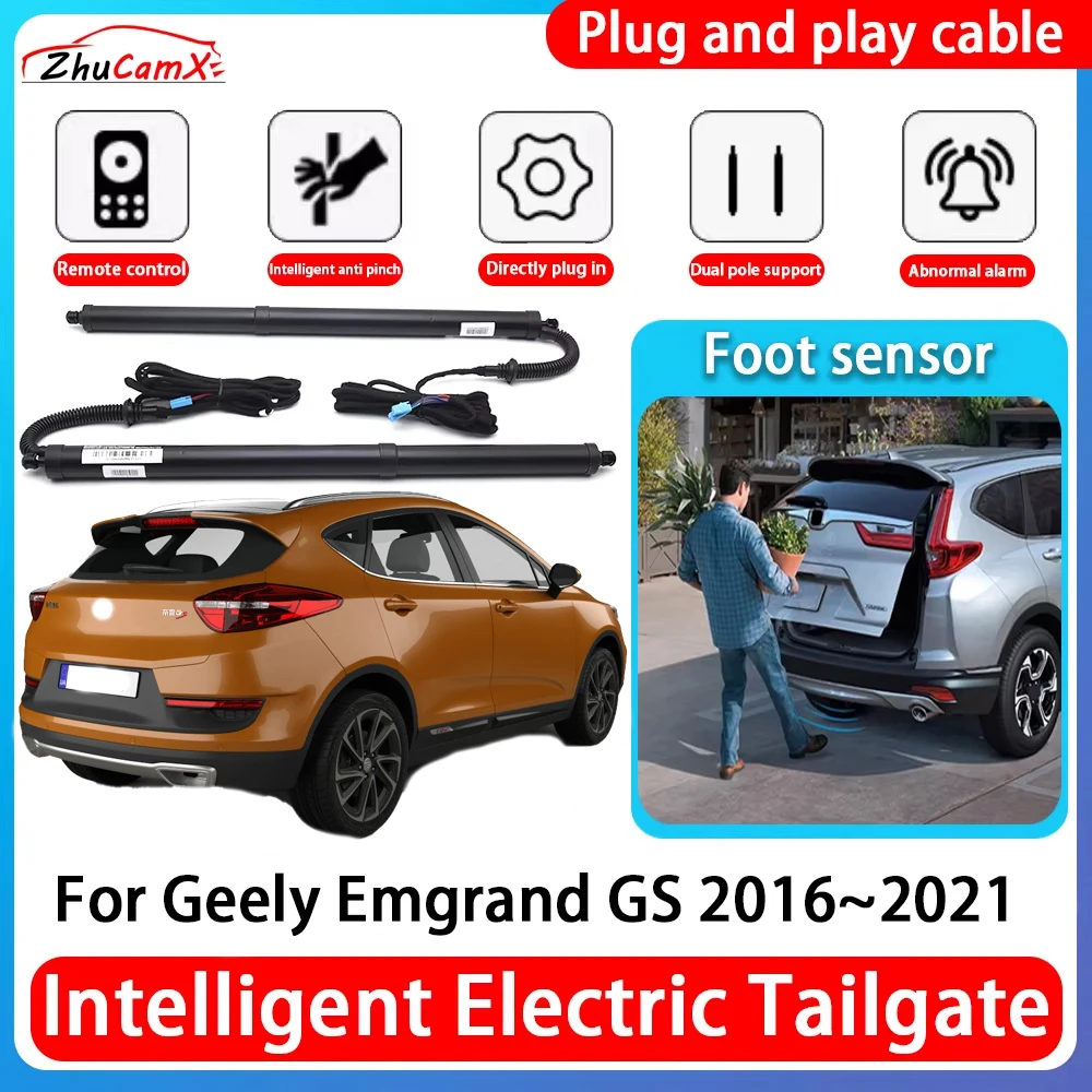 ZhuCamX Car Power Trunk Electric Suction Tailgate Intelligent Tail Gate Lift Strut For Geely Emgrand GS 2016~2021