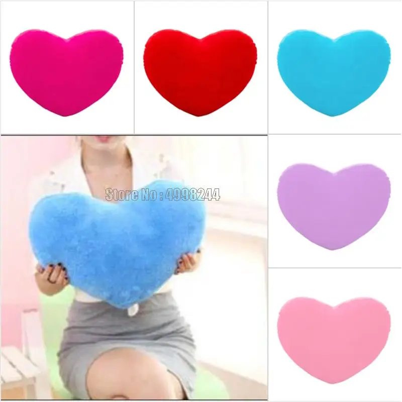 8colors Heart Plush Cushion Soft Stuffed Doll Home Decoration Pillow Adorable Gift Birthday Toy