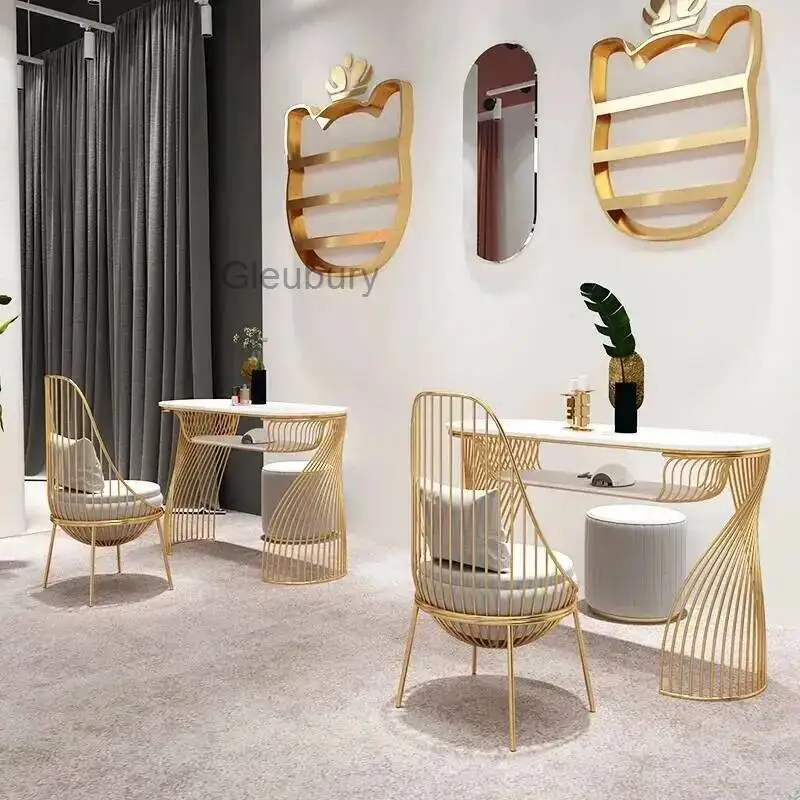 Unique Aesthetic Nail Table Glam Modern Nordic Design Nail Table Trendy Elegant Table Ongle Salon Furniture For Beauty Salon