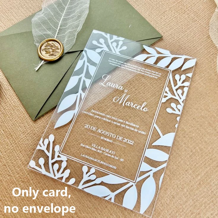 Personalized Clear Wedding Invitation Save The Date Custom Name Vintage Elegant Bridal Shower Card Party Menu Print Anniversary