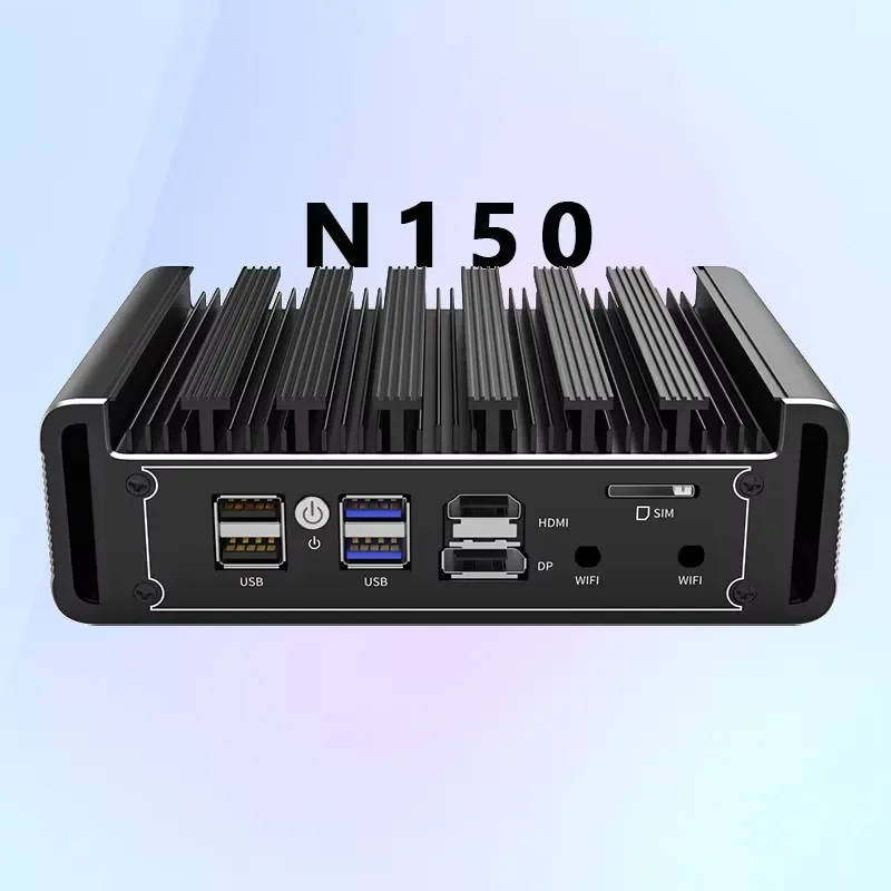 4*Nics Usb Port Pfsense N150 Fanless Industrial Linux Celeron 512Gb Soft Router Serie 8 16Gb 4G Dp Mini Pc Card Slot