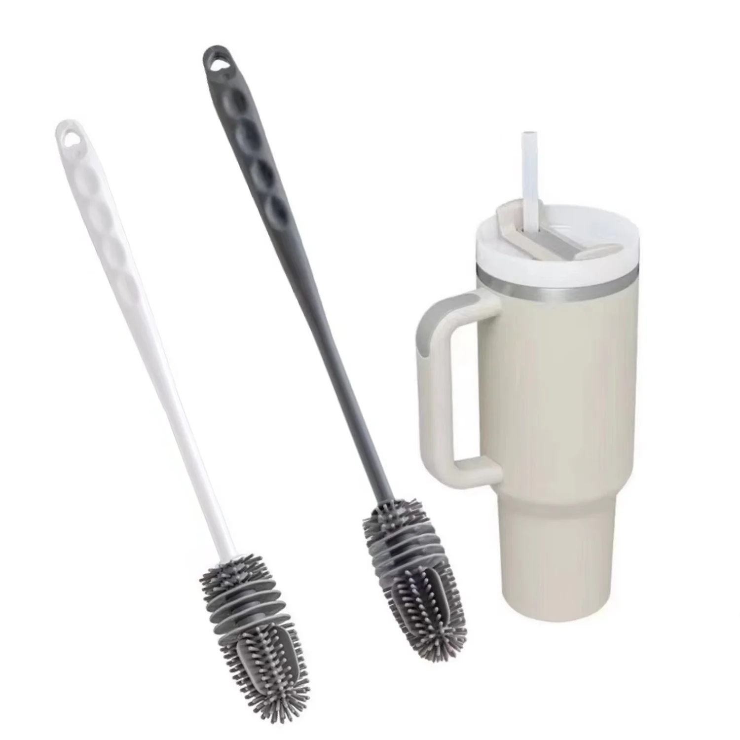 - Siliconen flessenborstel Glazen vaas Flessenreinigingsborstel Keuken Badkamer Huishoudelijk schoonmaakgereedschap