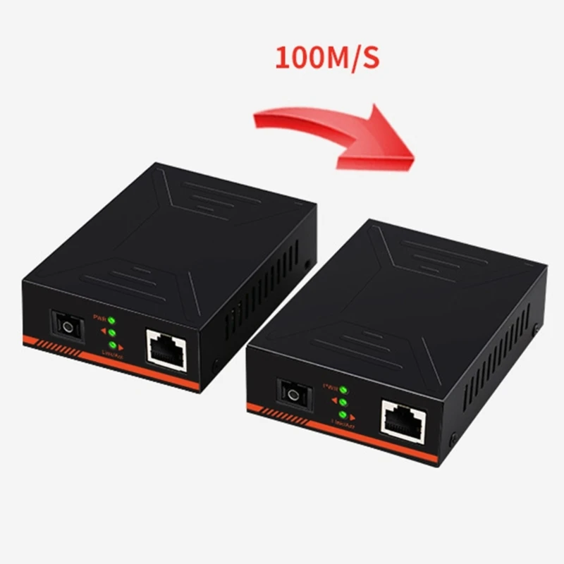 Metal Housing Fiber Optical Signal Extender,Gigabit Single-Modes Fiber to Ethernet Converter 100Mbps Stable Dropship