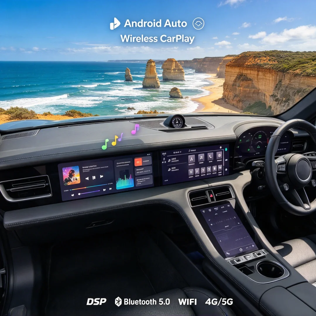 Car Passenger Screen Co-pilot Screen Android 14 For Porsche Taycan 2019-2025 Car GPS Navigation Multimedia Player Radio Bluetoot