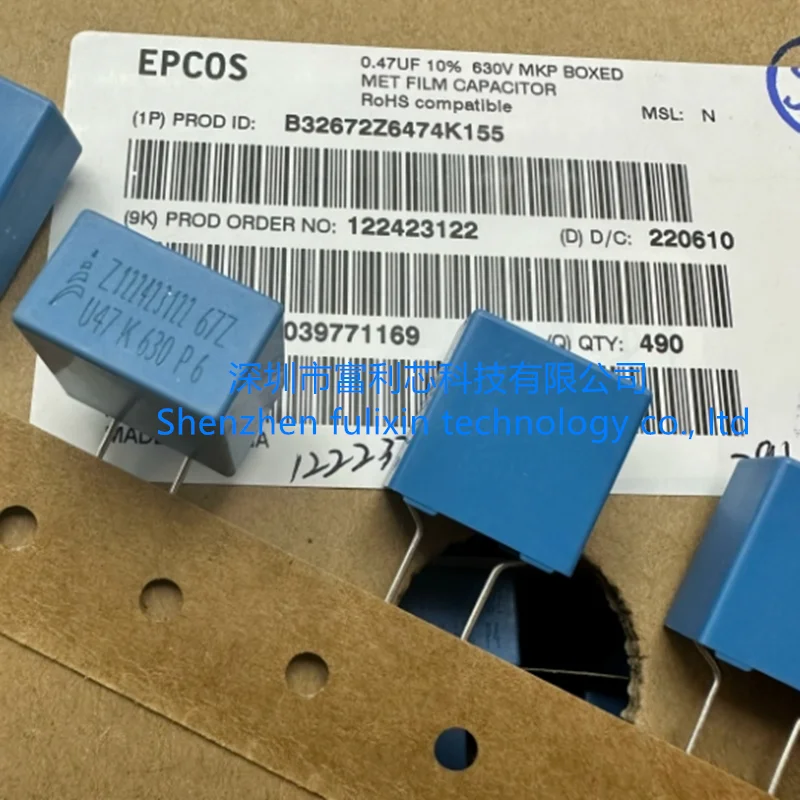5 peças tampa de filme 0.47uf 474k 10% 630vdc ls 15mm u47 k 630 capacitor de filme fino