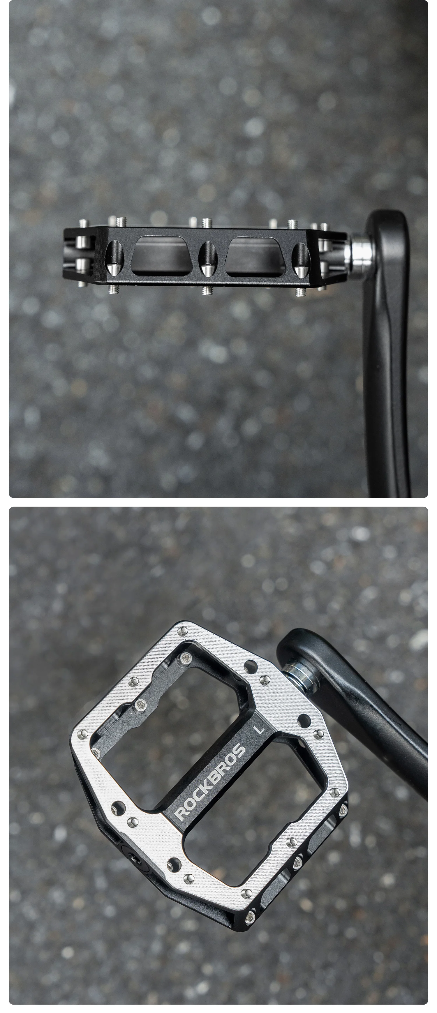 ROCKBROS Fahrradpedale Aluminiumlegierung Gedichtete Lagerpedale Leichte MTB Rennrad Plattformpedale Rutschfest Staubdicht – Detail 11