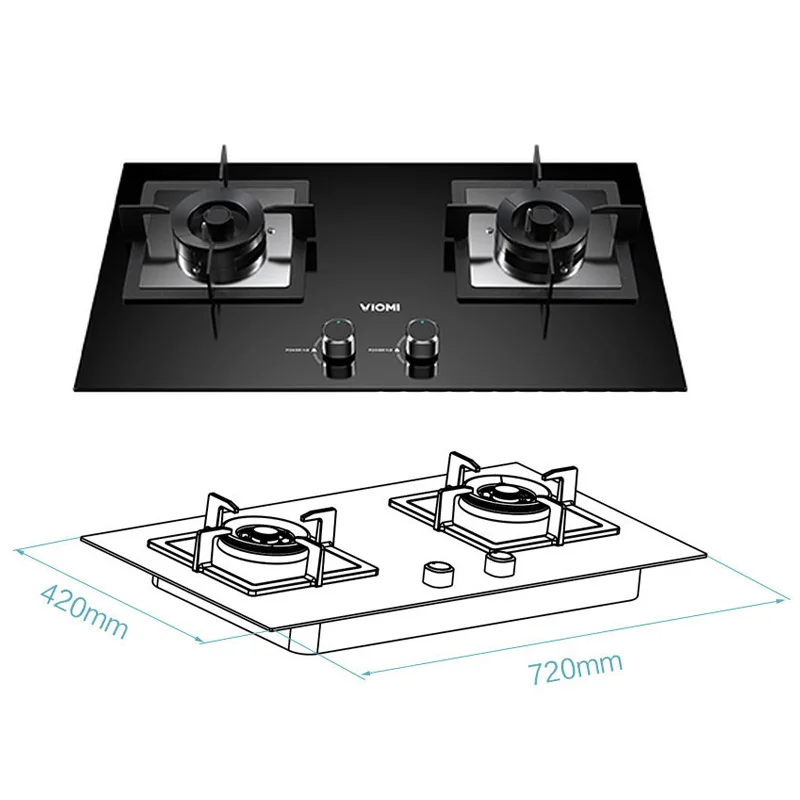 

Viomi Smart Liquefied Gas Stoves APP Detector Kitchen Double Fire Stove