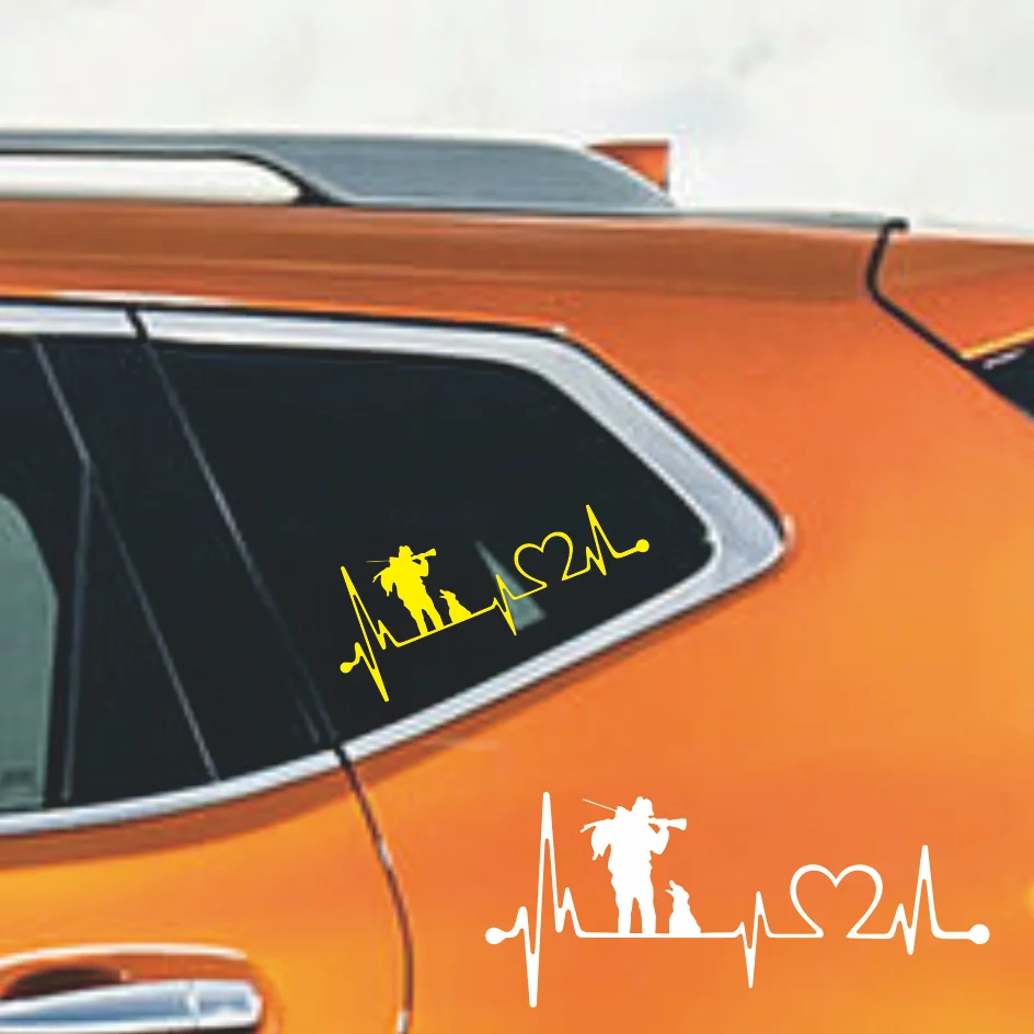 

HUNTER винтовочный пистолет Carry Duck Dog Heartbeat виниловый черный/серебристый автомобильный стикер украшения аксессуары наклейки на стеклянные двери
