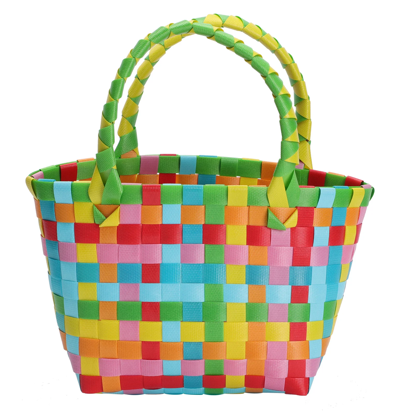 

1pc Colorful Plastic Small Basket Creative Square Light Storage Holder For Snack Food Vegetable Bread Fruit