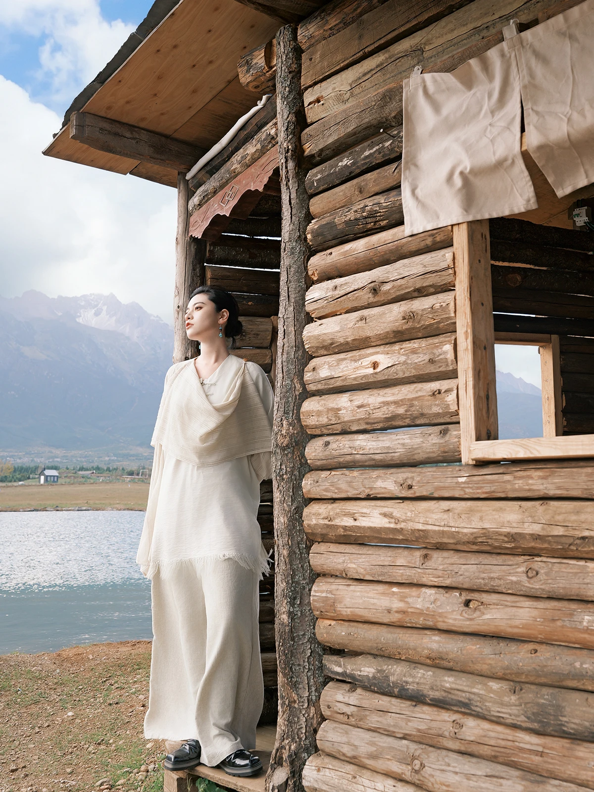 

Chinese Style Meditation Clothing Zen Cotton Linen Shawl Dress