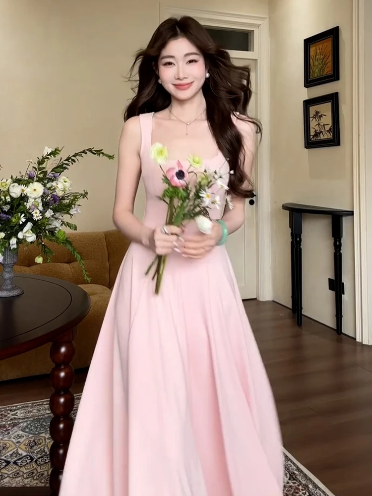 Ele a-ligne longue Dr femmes été Svel taille couchée robe français Sle décontracté Ci Walk Touring Cam