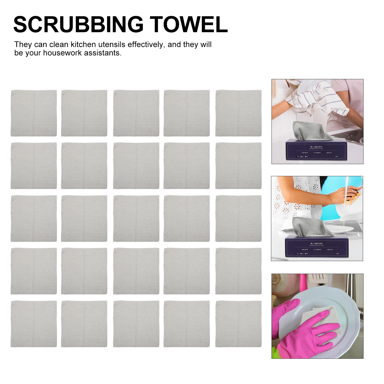 

20pcs Microfiber Dish Kitchen Non-Scratch Scrubbing Cleaning Cloths Reusable Quick Dry Dishwashing Towel Washing Scrubber Home