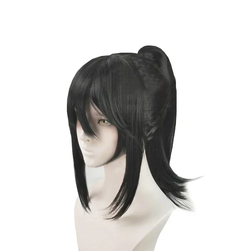 Games Yandere Simulator Ayano Aishi Cosplay hairwear Black Synthetic Removable Ponytail wig +wig cap