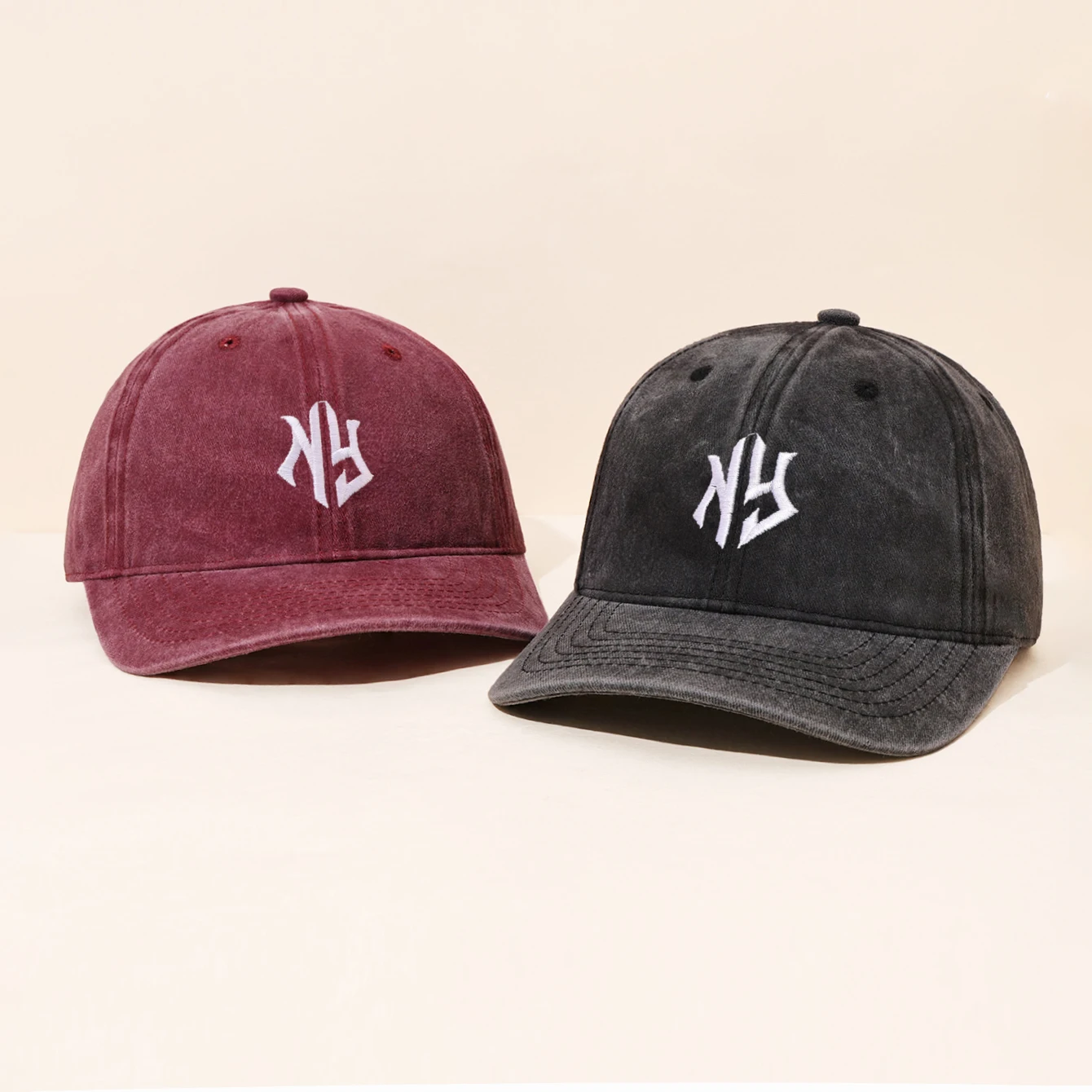 قبعة بيسبول عصرية وغير رسمية مغسولة مع قبعة منقار البط المطرزة في نيويورك قابلة للتعديل مناسبة لتظليل الشمس في الهواء الطلق #1