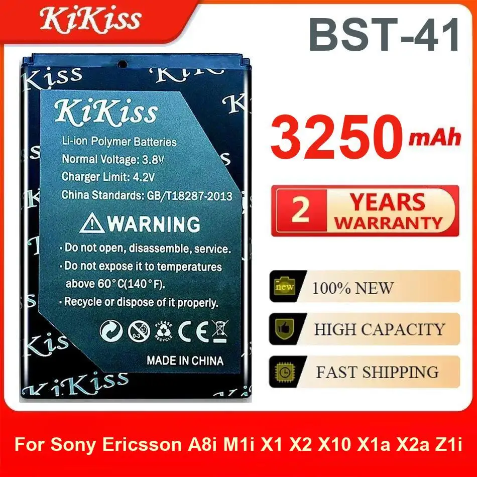 

3250Mah Kikiss Battery BST-41 For Sony Ericsson A8i M1i X1 X2 X10 X1a X2a Z1i