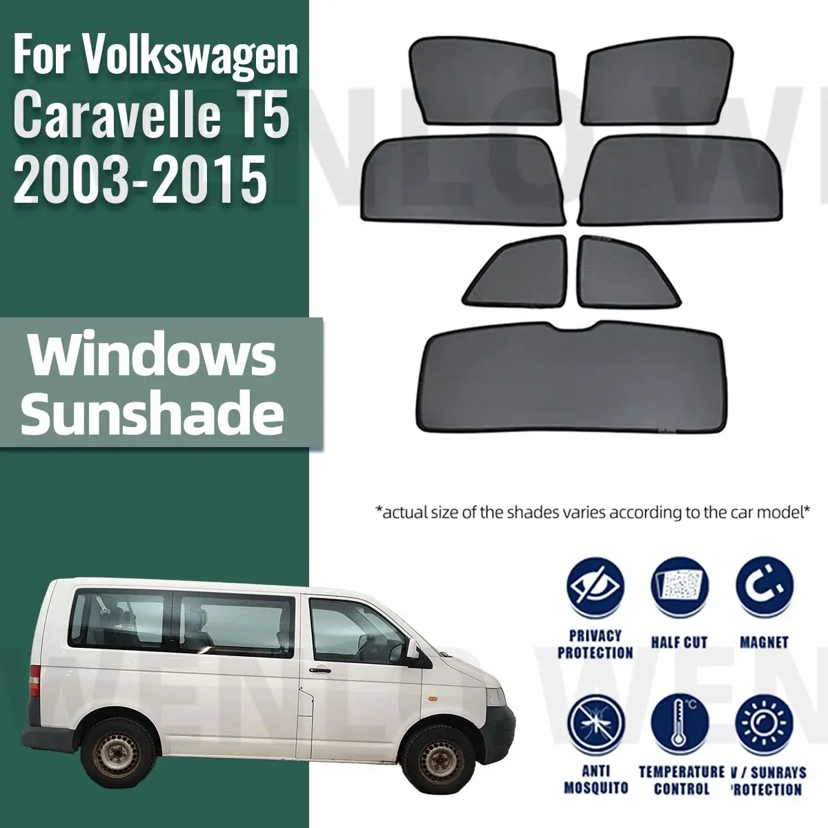 

For Volkswagen VW Caravelle T5 2003-2015 Car Sunshade Shield Front Rear Windshield Curtain Side Baby Window Sun Shade Visor