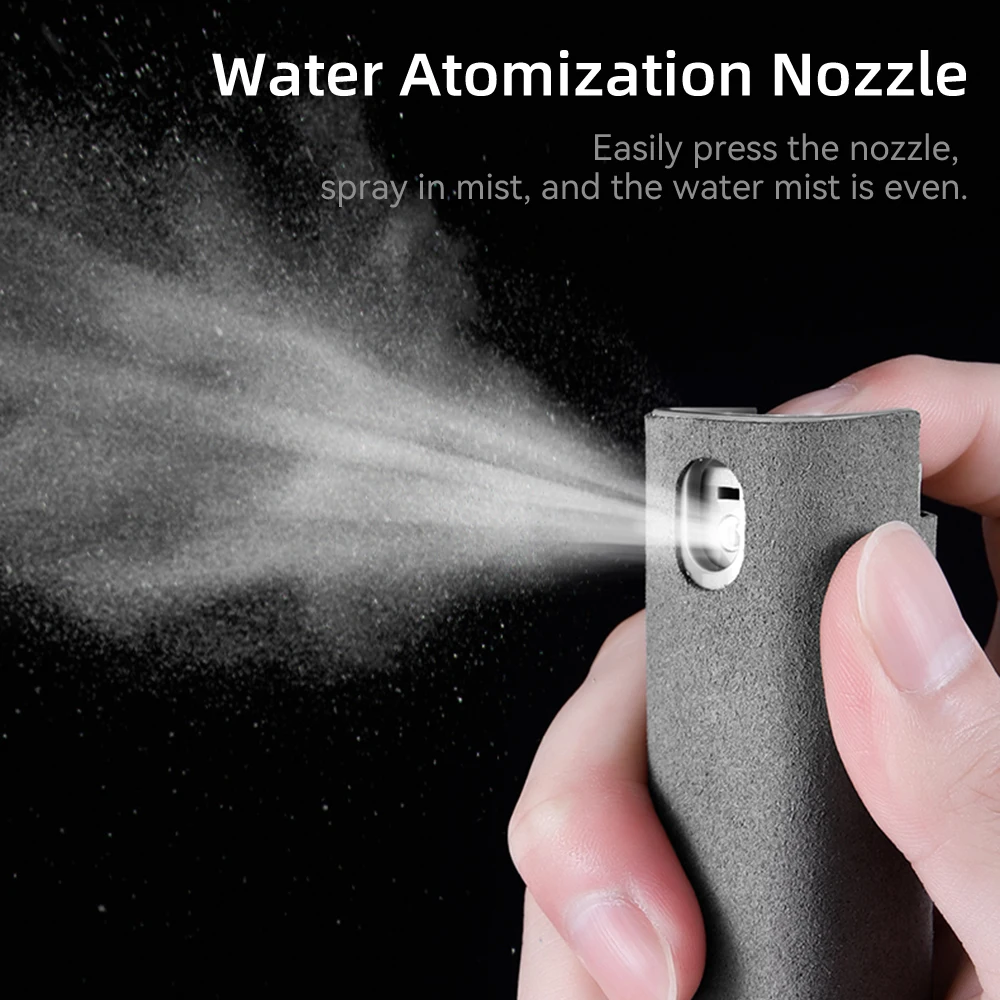 2 In 1 iPad Screen Cleaner Spray Phone Screen Computer Screen Dust Removal Microfiber Cloth Set Without Cleaning Liquid 10 Color