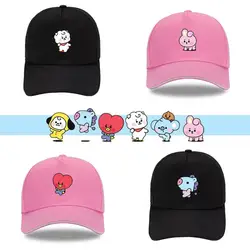 Anime Cartoon Bt21 Peaked Cap Summer Fashion Simple Student Cute Baseball Cap Outdoor Sun Hat Gift for Friends