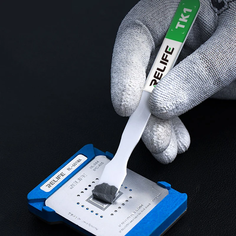 RELIFE TK1 Non-Magnetic Ceramic Solder Paste Scraper Stirring Smear Tin Paste for Mobile Phone PC BGA Repair Tools view 6