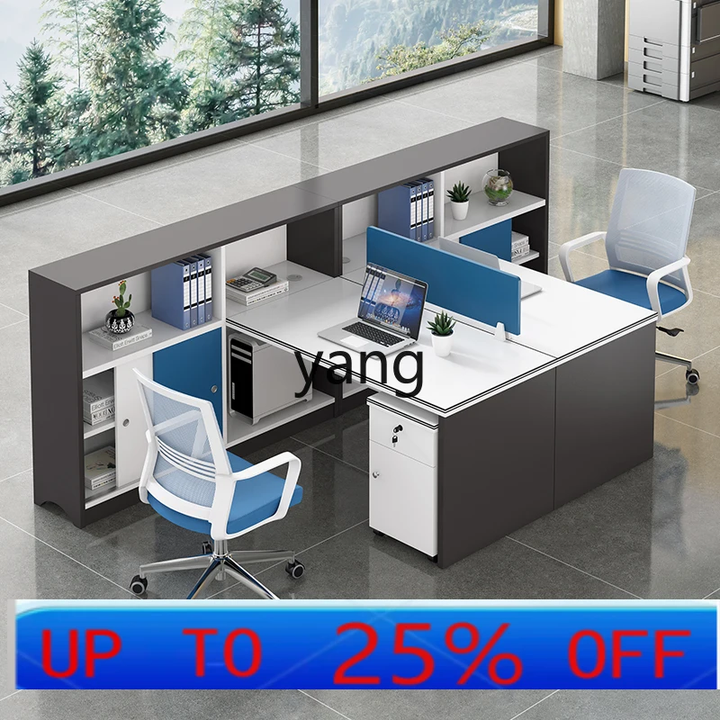LH  office desk and chair combination simple modern financial table screen card seat office furniture