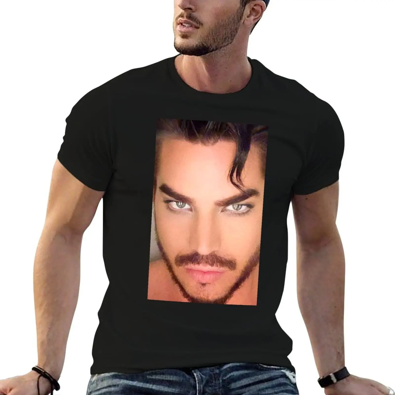 

Eyes baby eyes Adam Lambert T-Shirt t shirt man designer t shirt for man 100 percent cotton T-Shirt