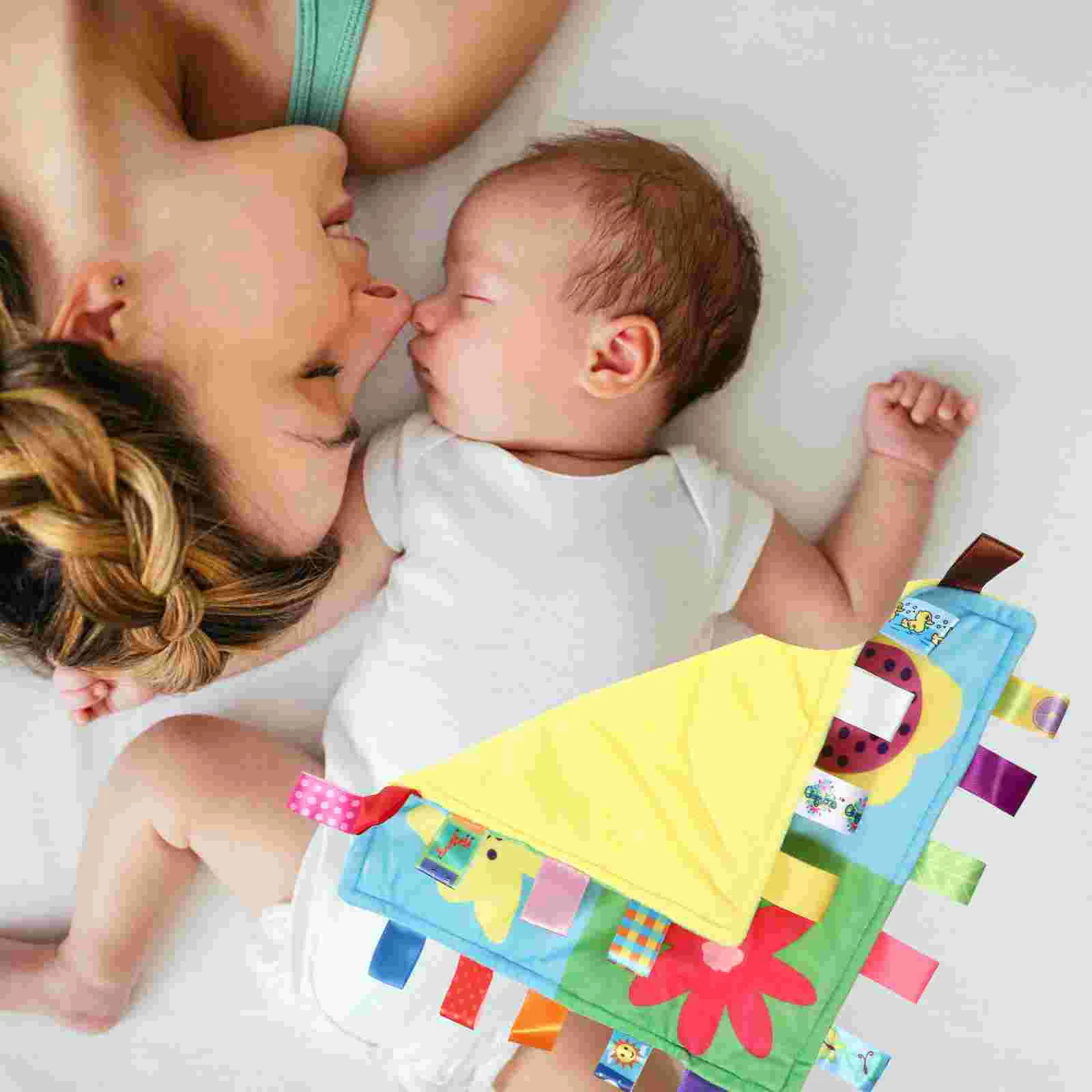 Rustgevende handdoek tag deken taggy speelgoed bandana speeksel pluche voor pasgeboren zacht