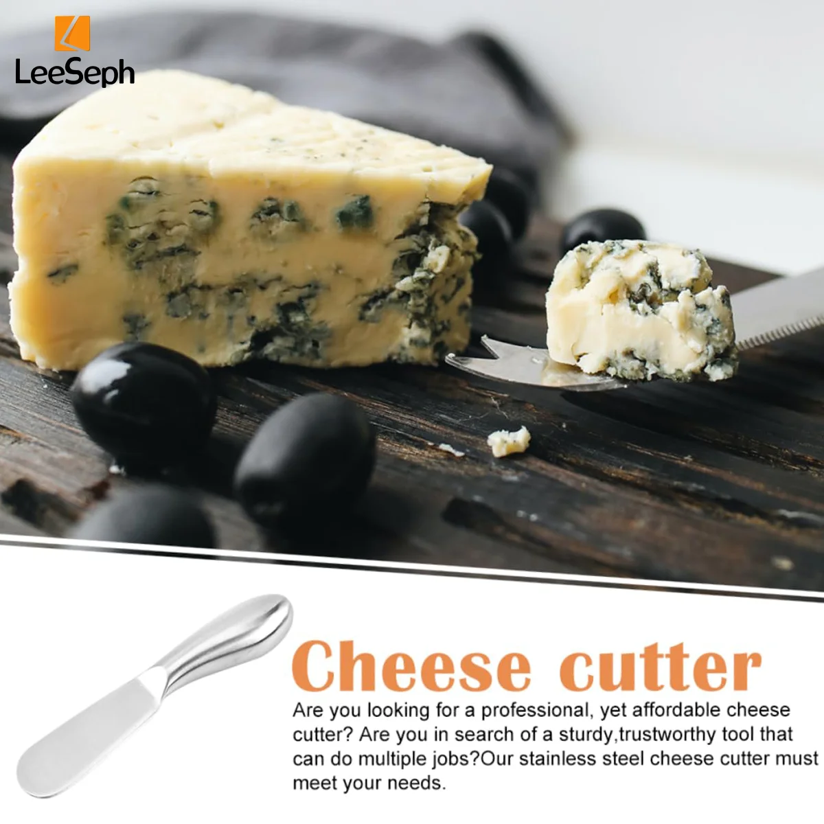 Leeseph Cheese Spreader Knives, Stainless Steel Butter Knife, for Cake Cheese Cold Butter Jam Cream Pastry, Kitchen Gadgets