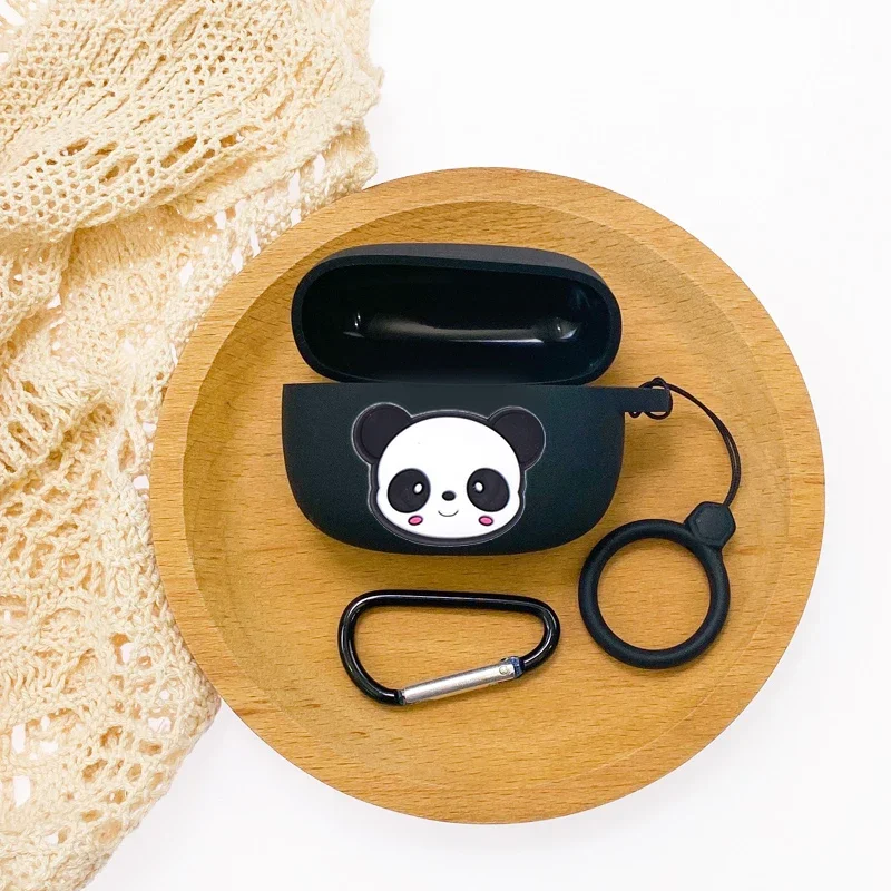 Casing silikon Panda lucu, sarung HP untuk Redmi Buds 4 aktif