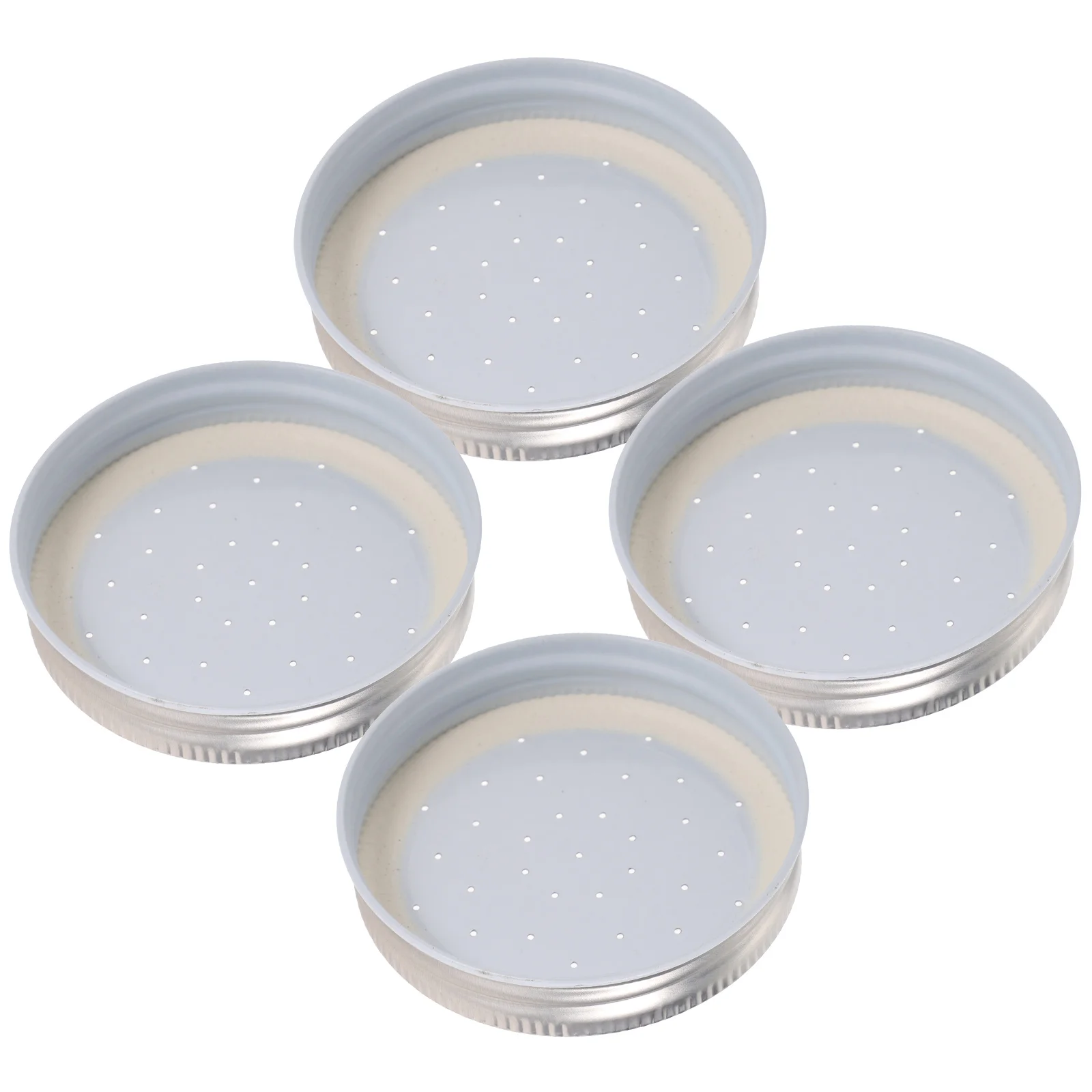 

4 Pcs Bee Feeder Jar Lids Bees Waterer Syrup Beehive Small Device for Beekeeping