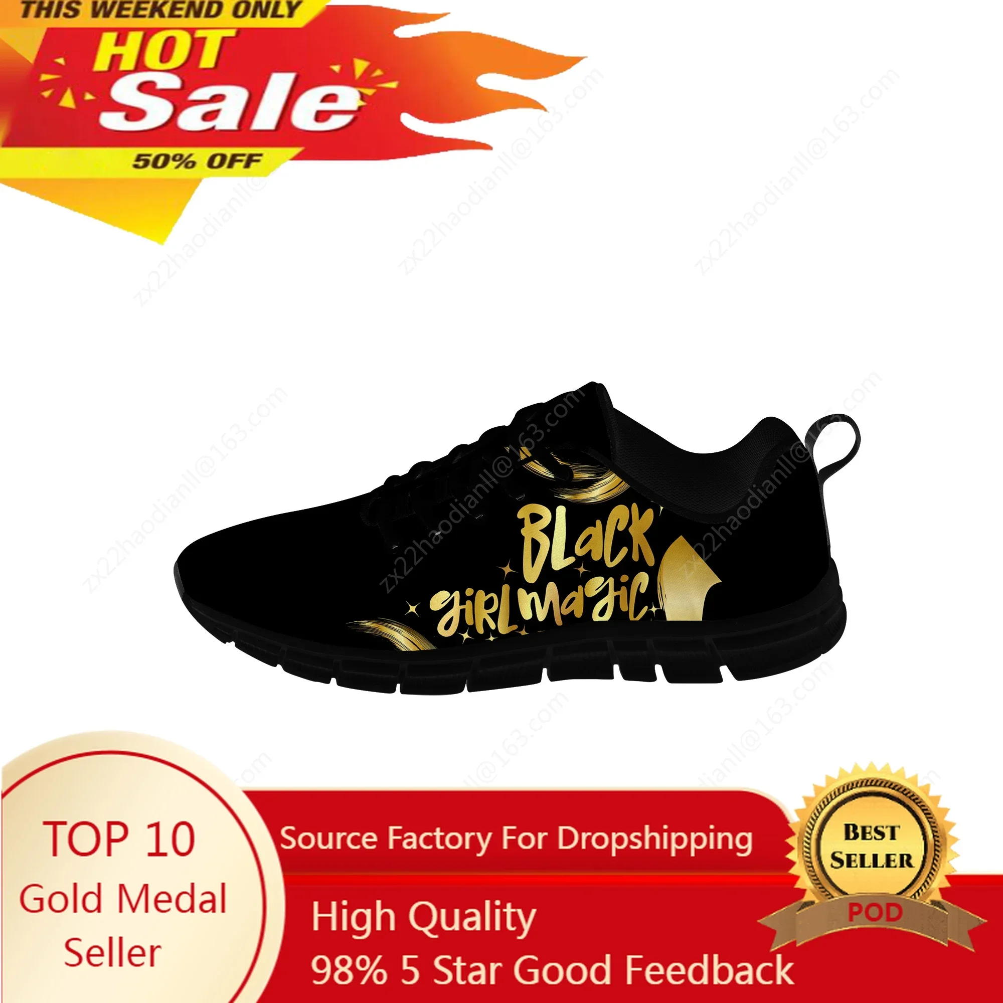 Chaussures de sport Black Girl Magic pour hommes, femmes et adolescents, baskets de haute qualité, imprimées, mode décontractée, chaussures de couple sur mesure