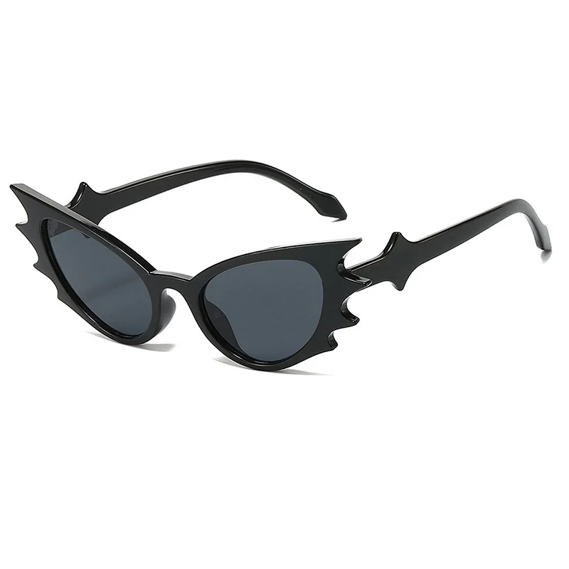 

Rimless Bat Shaped Sunglasses Novelty UV400 Colorful Goth Sun Glasses Halloween Party Stage Performance Glasses for Women Men